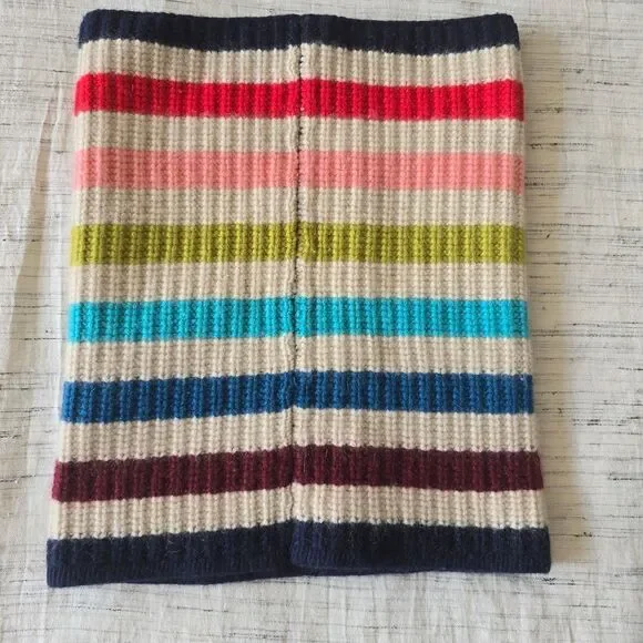 Tory Burch Cashmere Multicolor Striped Neck Warmer Snood - Picture 2 of 3